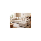 116" Modular Sectional Sofa with Storage Ottoman, Deep Seat L-Shaped Couch
