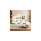 Dune Modular Sectional Sofa, Chenille Cloud Couch, Low Profile Floor Sofa Set, DIY Convertible Sectional Couch for Living Room, Cream White, 10-Pieces