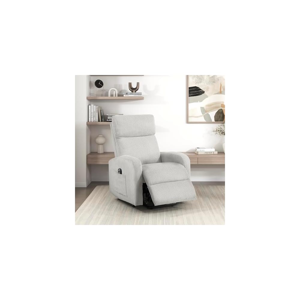 Lexicon Corduroy Pushback Recliner Chair, Yellow