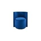 Modway Della Performance Velvet Fabric and Iron Swivel Chair in Navy