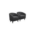Yaheetech Compact Sherpa Accent Chairs Set of 2 for Small Spaces, Black