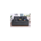 Lilola Home Cody II 70-inch Dark Gray Linen Convertible Sleeper Loveseat with Drop-Down Console, Cup Holders, USB & USB-C Charging Ports, Pocket Coil Seating — Multi-Functional Sofa Bed