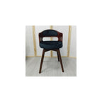Swivel Vanity Chair with Back - Retro Wood American Round Makeup Chair & Accent Armchair for Home Office/Bedroom - Upholstered Comfort & Style