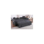 Lilola Home Cody II 70-inch Dark Gray Linen Convertible Sleeper Loveseat with Drop-Down Console, Cup Holders, USB & USB-C Charging Ports, Pocket Coil Seating — Multi-Functional Sofa Bed