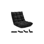 HOMGX Floor Chair with Back Support, 14-Poistion Adjustable Gaming Lazy Sofa Cushioned Chair w/Soft Coral Fleece & Memory Foam Padding, Folding Cushioned Meditation Chair for Reading (Violet)