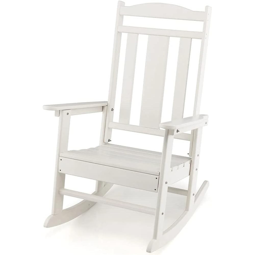 Rocking Chair All Weather High Back Porch White