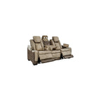 Signature Design by Ashley Next-Gen DuraPella Power Reclining Sofa with Adjustable Headrest, Sand & Next-Gen DuraPella Power Reclining Loveseat with Console & Adjustable Headrest, Sand