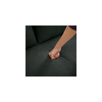 Loveseat Sofa Couch with Two Throw Pillows, Mid Century Modern 2 Seat Love Seat Couches for Living Room, Linen Fabric, 48" (Black)