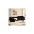 Modern Curved Sectional Sofa,125'' Minimalist Curve loveseat,Boucle Fabric Chaise Sofa,Aesthetic C-Shape Couch for Living Room (Black)