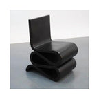 Modern Curved Accent Chair – Sculptural S Shape Lounge Chair, Minimalist Artistic Single Seat, Contemporary Designer Chair for Living Room Bedroom (Black)