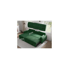 86" Sleeper Sofa Bed, Pull Out Couch Bed with Reversible Storage Chaise, Sectional Couches for Living Room with Side Pocket | Charging Station | Removable Backrest | Prime Linen, Green