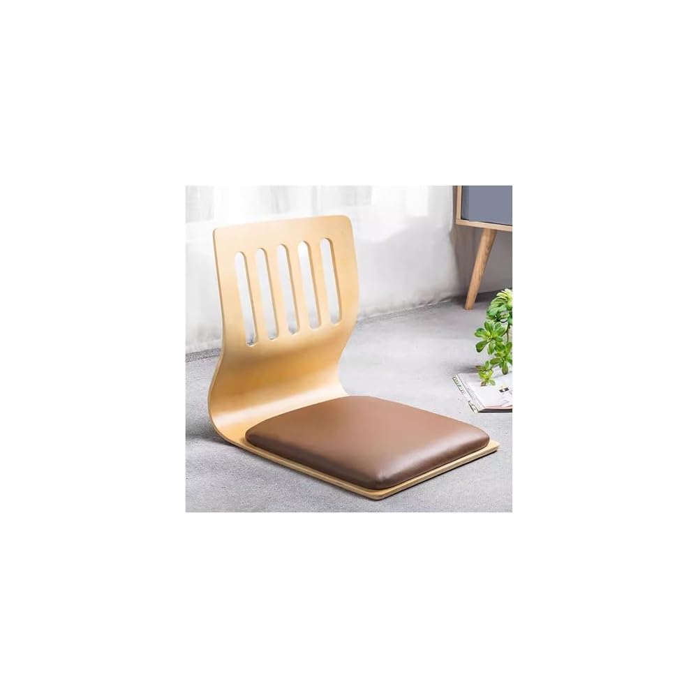 Ergonomic Legless Wooden Floor Chairs with Back Support, Comfortable Cotton Linen Cushions for Optimal Posture, Perfect for Living Room, Yoga, and Meditation