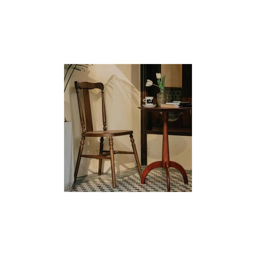 Dining Chair Solid Wood French Dessert Store Retro Backrest Restaurant Table and Chairs Coffee Shop