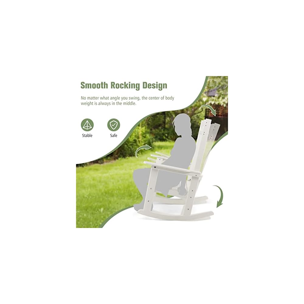 Rocking Chair All Weather High Back Porch White