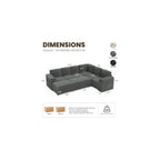 108'' Modular Sectional Sleeper Sofa Couches for Living Room, Dark Grey