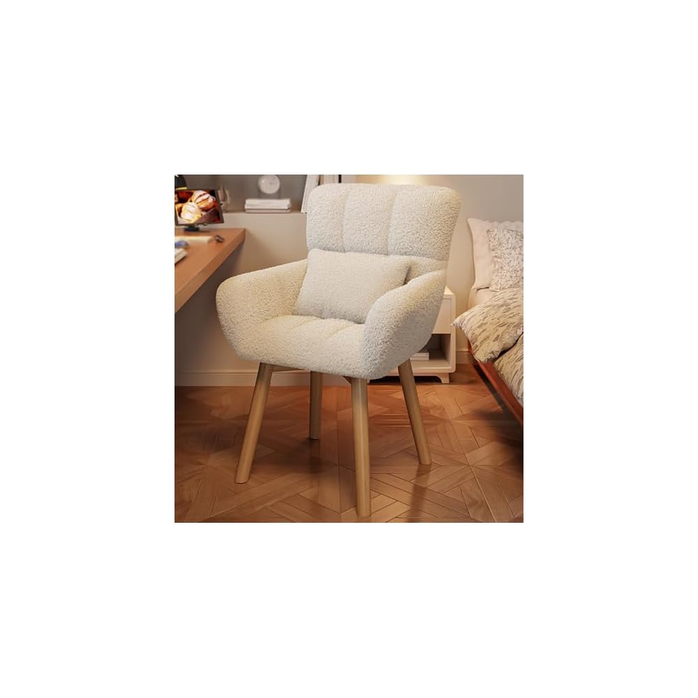 Simple Swivel Armchair Solid Wood Legs Ergonomic