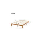 Mellow Naturalista Classic - 12 Inch Solid Wood Platform Bed with Wooden Slats, No Box Spring Needed, Easy Assembly, Queen, Pine
