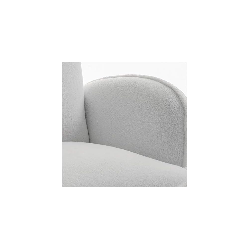 Ben Armchair Velvet Faux Sheep's Wool White