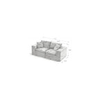 KEIKI 79" Oversized Chenille Modular Sectional Loveseat Sofa with High-Density Foam Cushion & Pillows, Upholstered Modern Style Cloud 2-Seater Couch, Easy Assembly, for Living Room, Dark Gray