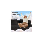 Cloud Modular Floor Boneless Sofa Bed, 81" Corduroy Convertible Loveseat Sleeper, No-Assembly Memory Foam Couch, Washable Cover & Non-Slip Bottom, Ideal for Small Space, Apartment, Guest Room (Black)