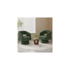 Chenille Barrel Accent Chair – Heavy Duty 360° Swivel, Oversized, Upholstered Round Design, Modern Stylish Furniture for Bedroom Living Room Lounge & Office (Brown, Set of 1)