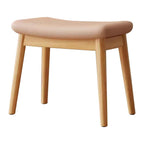 Solid Wood Makeup Chair for Girls Bedroom Square Dressing Table Stool Entryway Kitchen Chair Household Desk Chair for Living Room Study Office Light Brown Wood