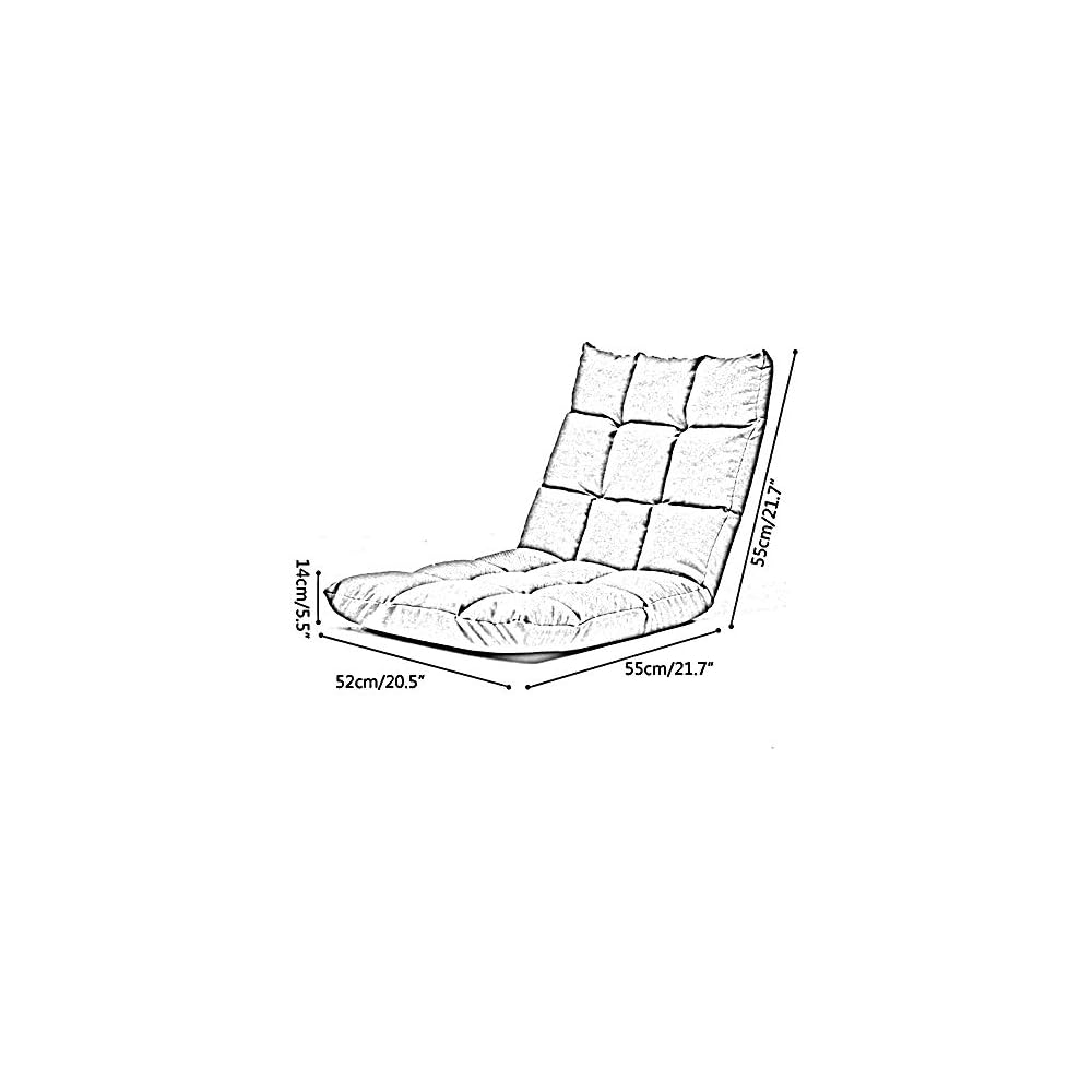 Floor Chair Computer Chair on Single Bed 6-Position Adjustment Lazy Leisure Sofa Removable and Washable Folding Meditation Chair with Backrest for Bay Window Balcony (Col