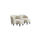 Yaheetech Compact Sherpa Accent Chairs Set of 2 for Small Spaces, Black