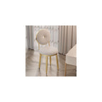 Vanity Chair for Makeup Room - Lambswool Vanity Stool Midcentury Modern Accent Chair with Backrest Velvet Chair with Gold Legs - for Living Room Bedroom (Color : White)