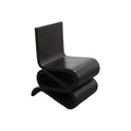 Modern Curved Accent Chair – Sculptural S Shape Lounge Chair, Minimalist Artistic Single Seat, Contemporary Designer Chair for Living Room Bedroom (Black)