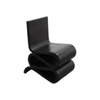 Modern Curved Accent Chair – Sculptural S Shape Lounge Chair, Minimalist Artistic Single Seat, Contemporary Designer Chair for Living Room Bedroom (Black)
