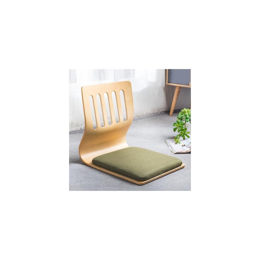 Ergonomic Legless Wooden Floor Chairs with Back Support, Comfortable Cotton Linen Cushions for Optimal Posture, Perfect for Living Room, Yoga, and Meditation