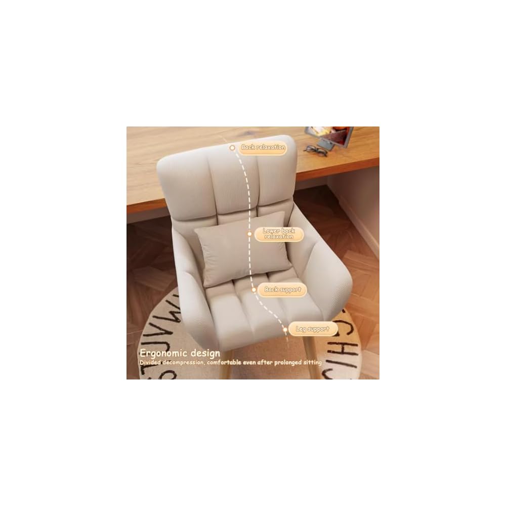 Simple Swivel Armchair Solid Wood Legs Ergonomic