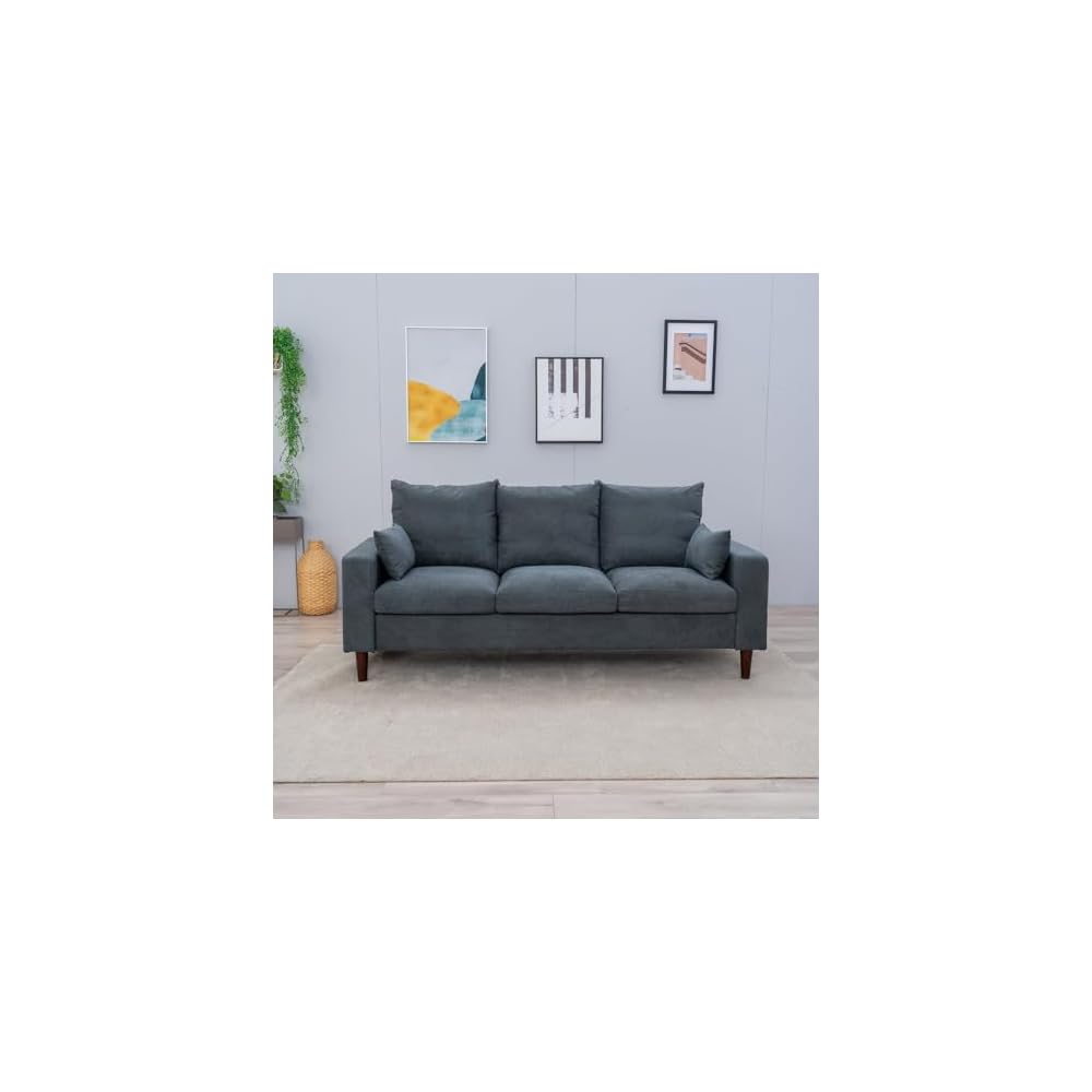Panana Modern Sofa Couch for Living Room Sofa Couch 3 Seater in Linen Fabric Grey