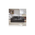 KEIKI 79" Oversized Chenille Modular Sectional Loveseat Sofa with High-Density Foam Cushion & Pillows, Upholstered Modern Style Cloud 2-Seater Couch, Easy Assembly, for Living Room, Dark Gray