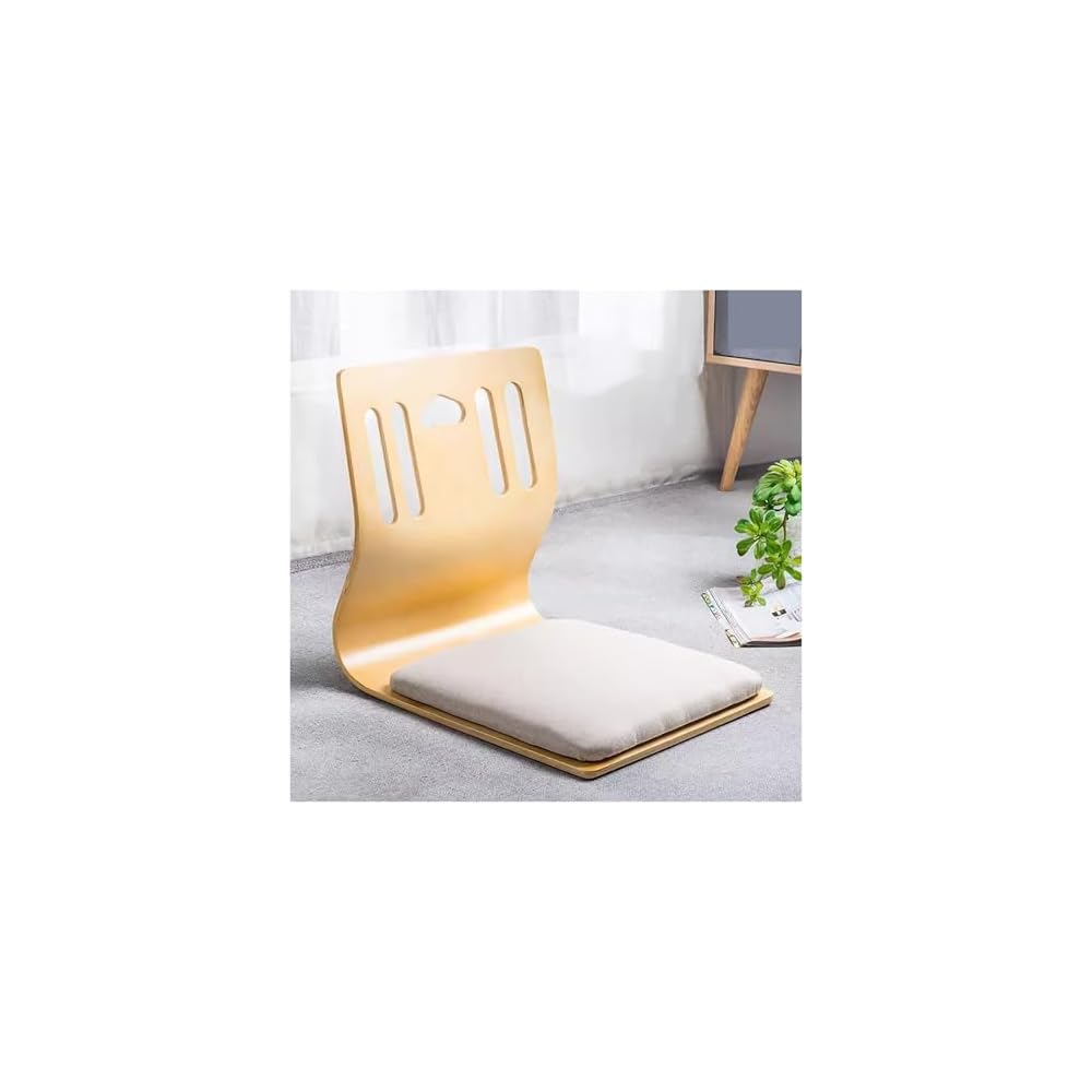 Ergonomic Legless Wooden Floor Chairs with Back Support, Comfortable Cotton Linen Cushions for Optimal Posture, Perfect for Living Room, Yoga, and Meditation