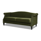 Jennifer Taylor Home Elaine 77" Camel Back Small Space Sofa Olive Green Performance Velvet