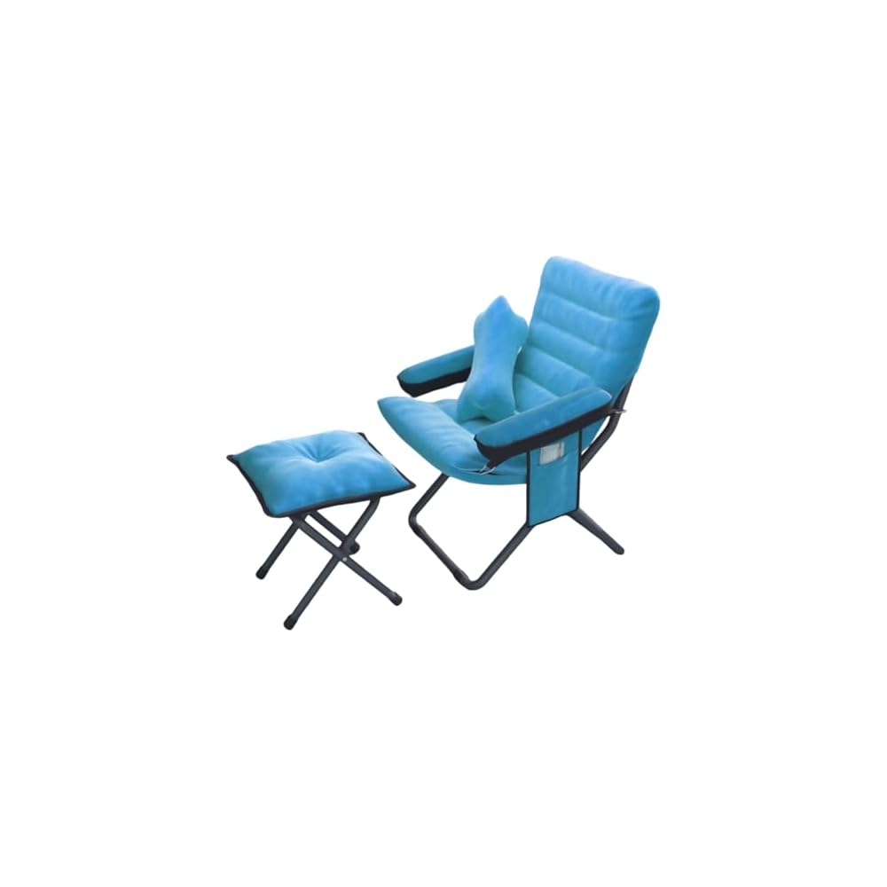 AIZYR Lazy Chair with Ottoman, Folding Lounge Reclining Sofa Chair Sofa Chair Set Reading Chair for Bedroom, Living Room, Dorm Room, Office,Blue