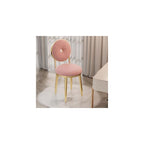 Vanity Chair for Makeup Room - Lambswool Vanity Stool Midcentury Modern Accent Chair with Backrest Velvet Chair with Gold Legs - for Living Room Bedroom (Color : White)