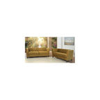 57" Tufted Velvet Love Seat, Loveseat Sofa with Spring Support, Small Sofa with Wood Frame for Living Room and Apartment Spaces, Mustard Yellow