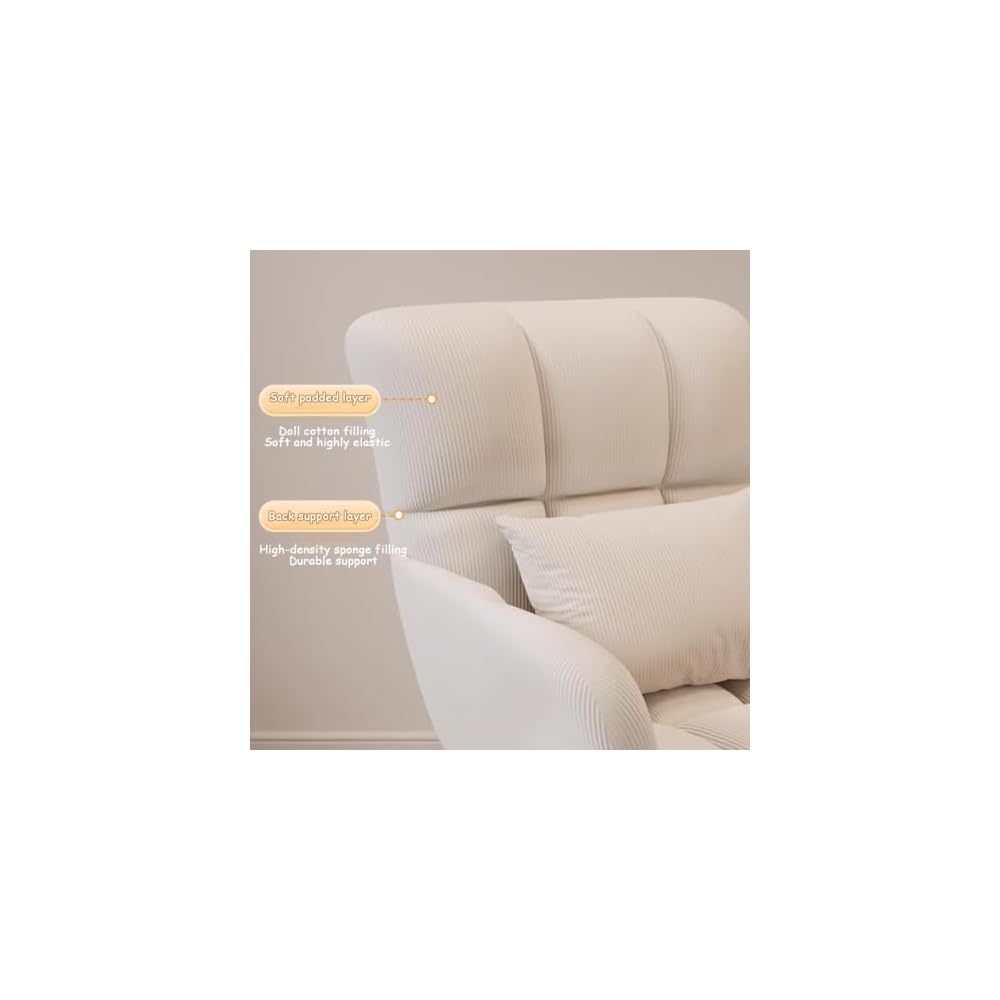 Simple Swivel Armchair Solid Wood Legs Ergonomic