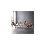 Mid-century Modern Shell Lounge Chair, High-end Cowhide, Scandinavian Furniture Three-legged Plywood Classic Design Solid Wood Decorative Chair, Suitable For Living Room, Reading, Lounge, Office, Salo