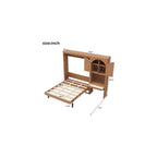 Merax Queen Size Murphy Bed with Desk, Storage Cabinet & LED Light, Walnut