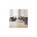 Furnimart 85 inch Grey 3 Seater Couches, Modern Cozy Deep Seat Sofa, Comfy Fluffy Couch for Living Room, Small Couches for Small Space, with Removable Sofa Cover, Dark Grey