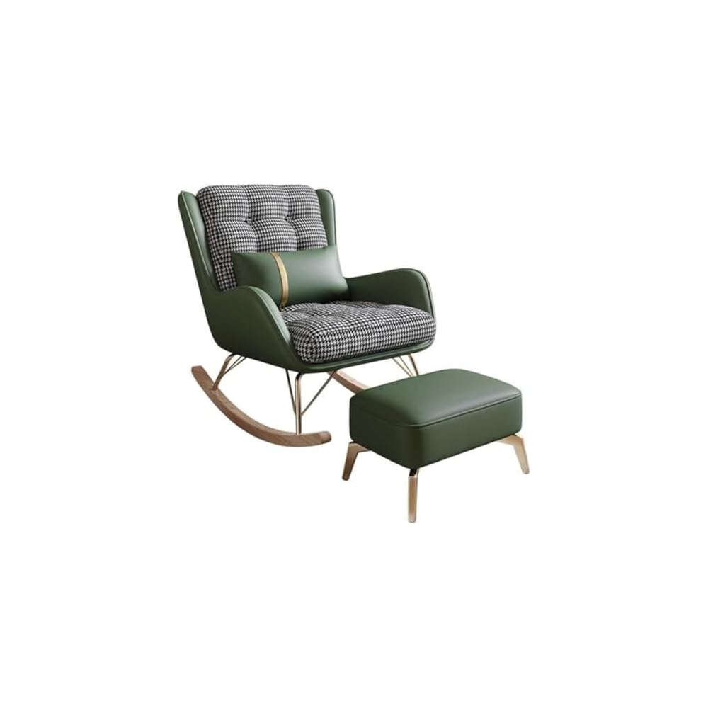 Living Room Rocking Chair,Modern Soft Sleeper Armchair,Rocking Chair with Foot Stool,Bedroom Living Room Reading Chair(Beige)