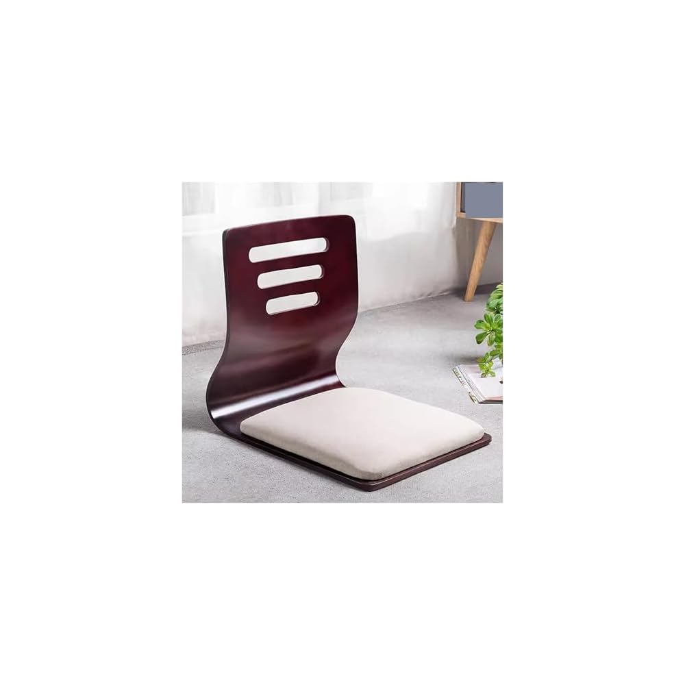 Ergonomic Legless Wooden Floor Chairs with Back Support, Comfortable Cotton Linen Cushions for Optimal Posture, Perfect for Living Room, Yoga, and Meditation