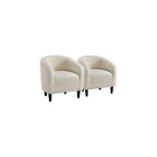 Yaheetech Compact Sherpa Accent Chairs Set of 2 for Small Spaces, Black