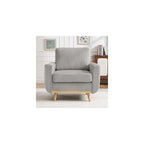 Accent Chair for Bedroom,Reading Chair with Deep Seat,Corduroy Armchair with Wood Legs, Comfy Living Room Chairs Single Sofa for Indoor Bedroom Apartment(Black)