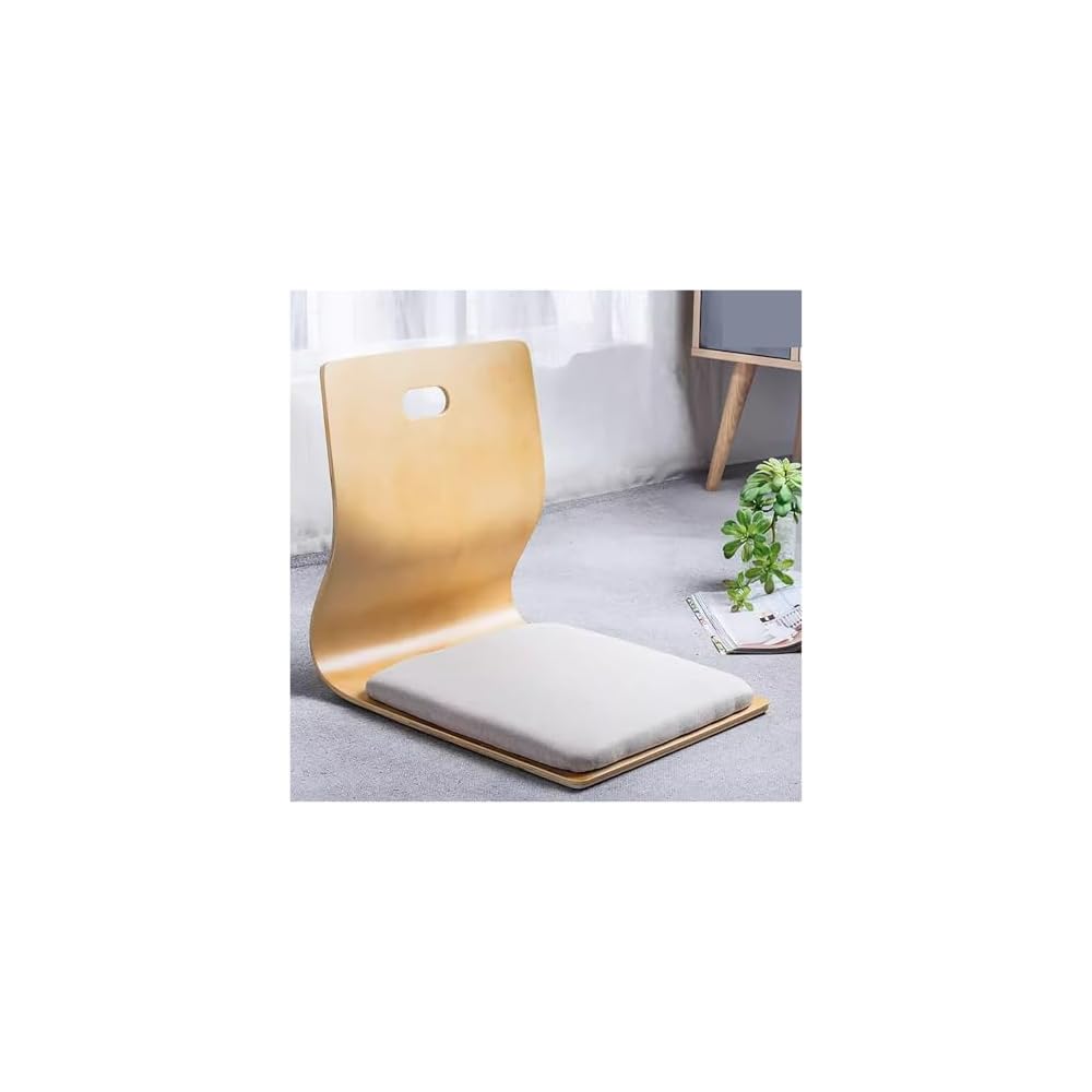 Ergonomic Legless Wooden Floor Chairs with Back Support, Comfortable Cotton Linen Cushions for Optimal Posture, Perfect for Living Room, Yoga, and Meditation