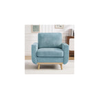 Accent Chair for Bedroom,Reading Chair with Deep Seat,Corduroy Armchair with Wood Legs, Comfy Living Room Chairs Single Sofa for Indoor Bedroom Apartment(Black)